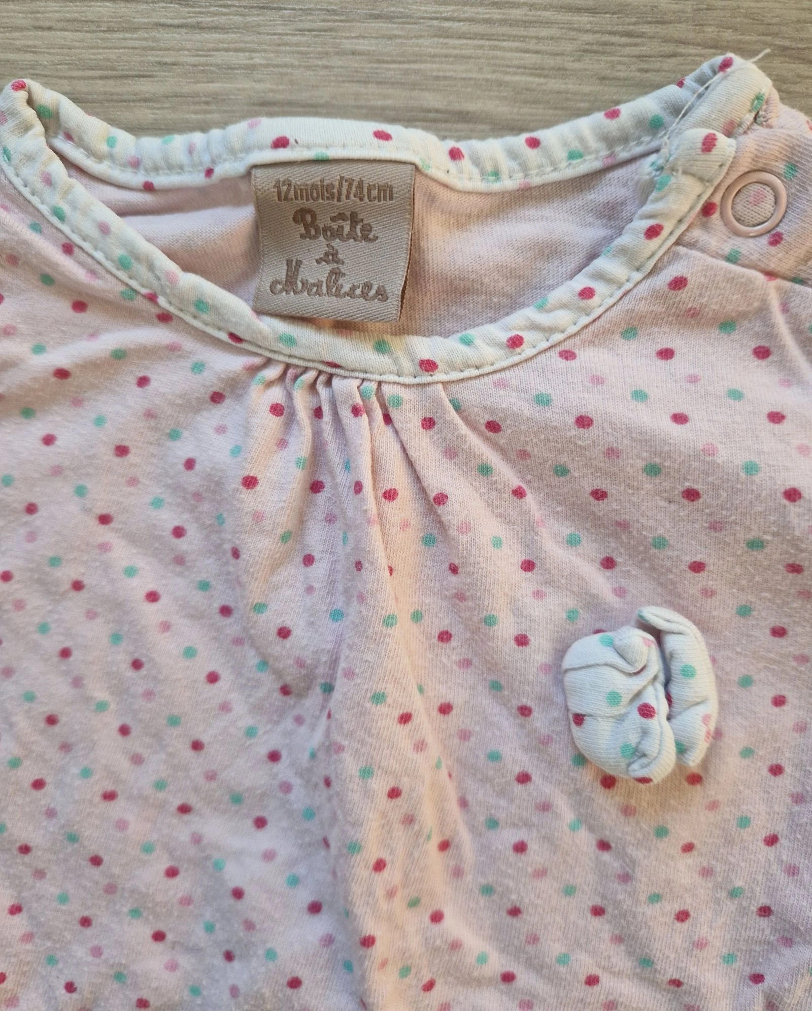 🌸 Camiseta de manga larga – Boîte à Malices – bebé niña – 12 meses – buen estado – photo 2